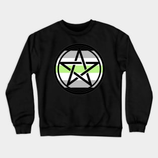 Large Print Pentacle LGBT Flag Agender Crewneck Sweatshirt